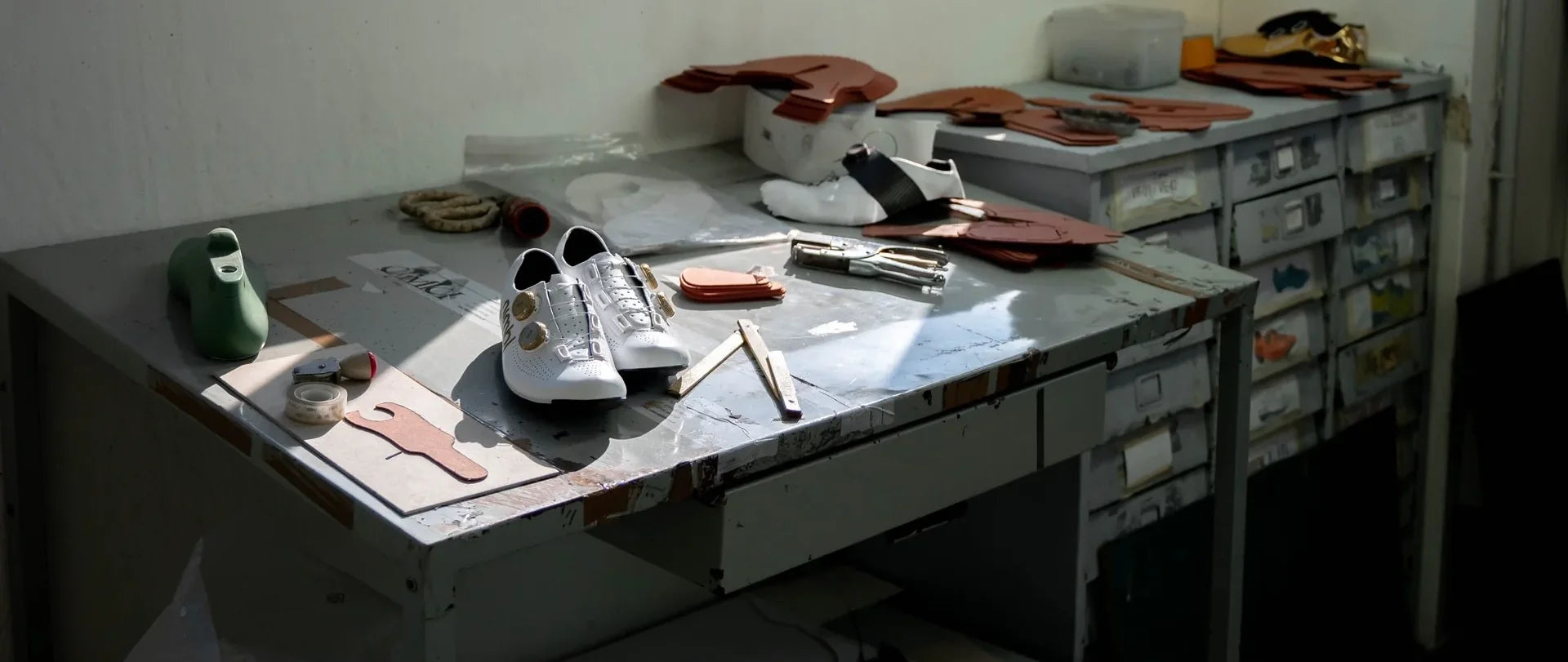 Nimbl shoes in the workshop